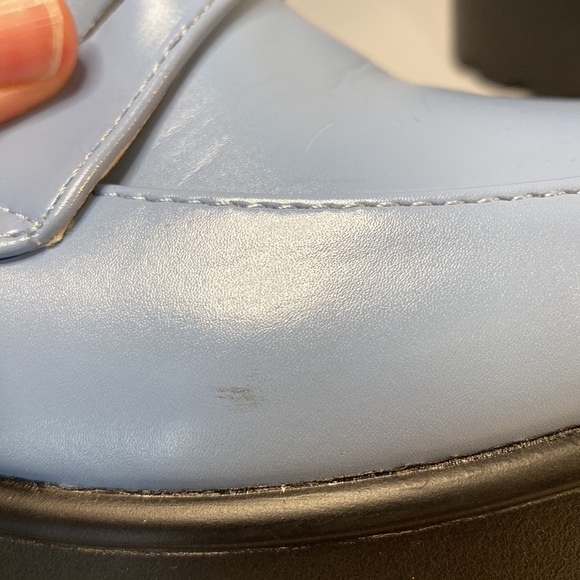 Y2K Preppy Academia Light Blue Platform Loafers - Picture 9 of 13